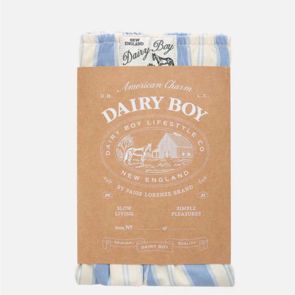 Dairy Boy Women's Blue and White Athletic Shorts